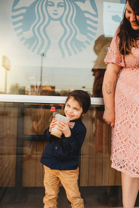 family at Starbucks